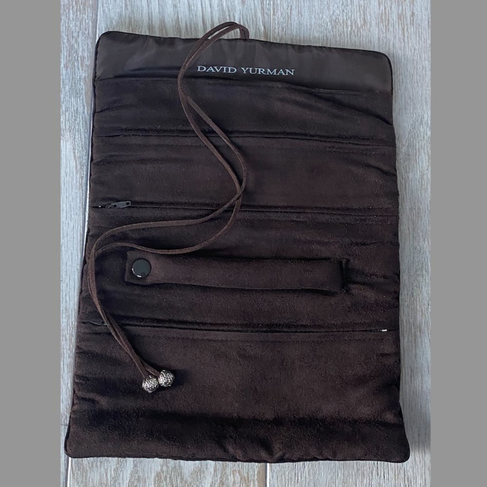 Authentic! DAVID YURMAN Velvet Jewelry Travel Roll Case